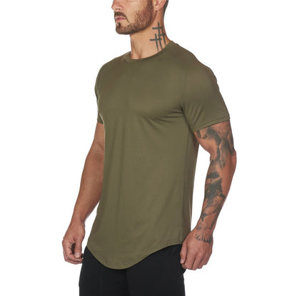 Mesh T-Shirt Clothing Tight Gym Mens Summer New Brand Tops Tees Homme Solid Quick Dry Bodybuilding Fitness Tshirt