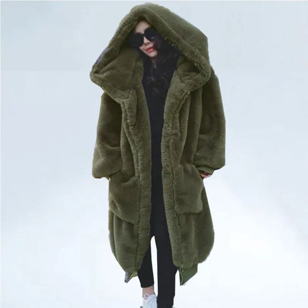 Women's Parka - Long Warm Faux Fur Jacket/Coats Hoodies.