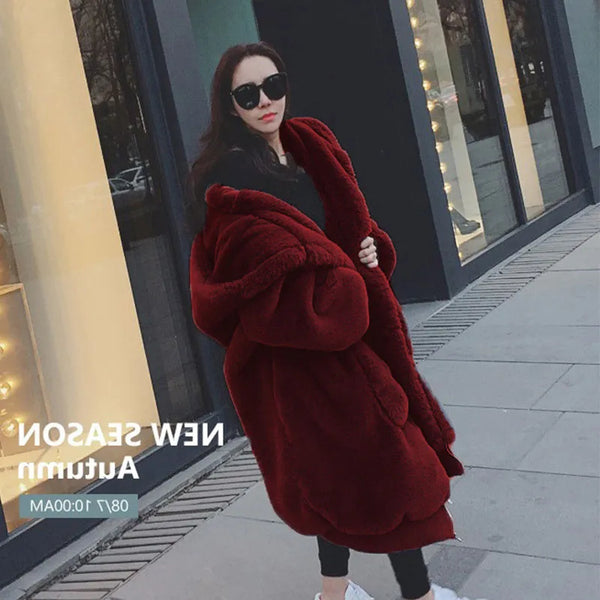 Women's Parka - Long Warm Faux Fur Jacket/Coats Hoodies.