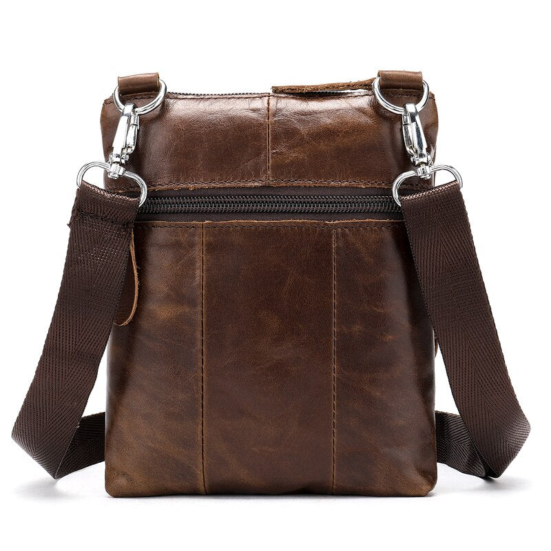 WESTAL Men's Shoulder Bag for Phone Genuine Leather Messenger Bags