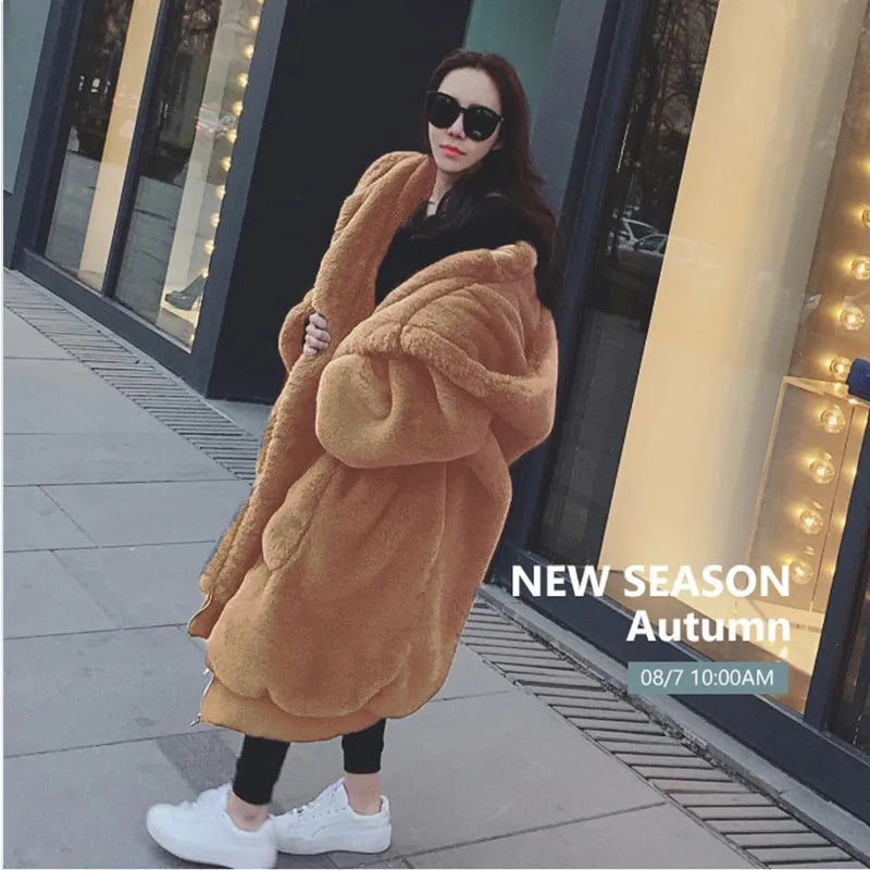 Women's Parka - Long Warm Faux Fur Jacket/Coats Hoodies.