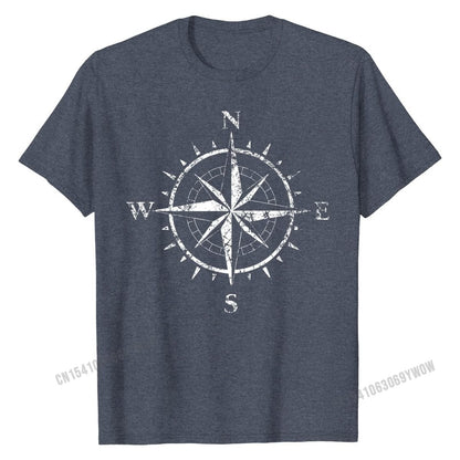 Compass Shirt, Wandering Traveler, Nomad, Vacation Sailing.