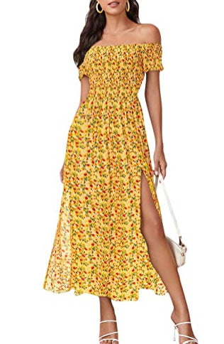 Women's Fashion Casual Bohemian Floral Print Dress