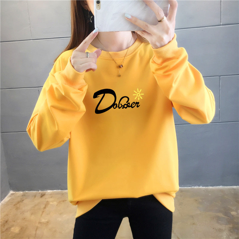 Women's Fashion Casual Letter Crew Neck Top