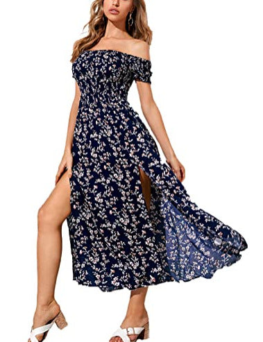 Women's Fashion Casual Bohemian Floral Print Dress