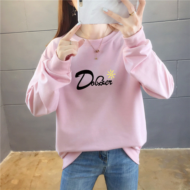 Women's Fashion Casual Letter Crew Neck Top