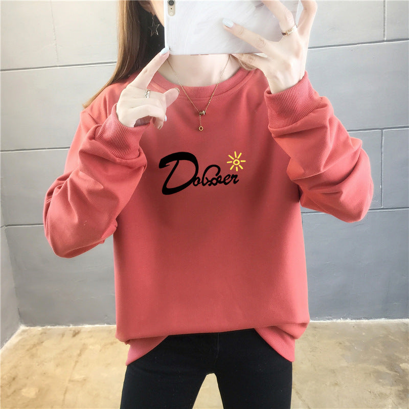 Women's Fashion Casual Letter Crew Neck Top