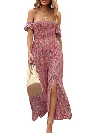 Women's Fashion Casual Bohemian Floral Print Dress