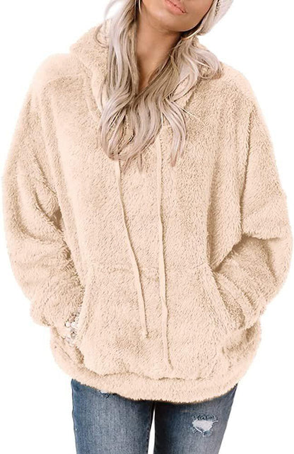 Coat Solid Color Pocket Casual Loose Sweater Sweater