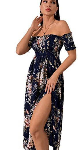 Women's Fashion Casual Bohemian Floral Print Dress