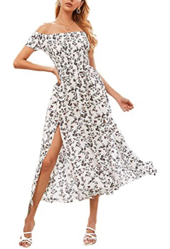 Women's Fashion Casual Bohemian Floral Print Dress