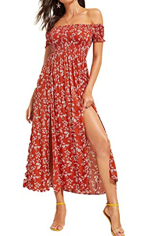 Women's Fashion Casual Bohemian Floral Print Dress