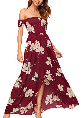Women's Fashion Casual Bohemian Floral Print Dress