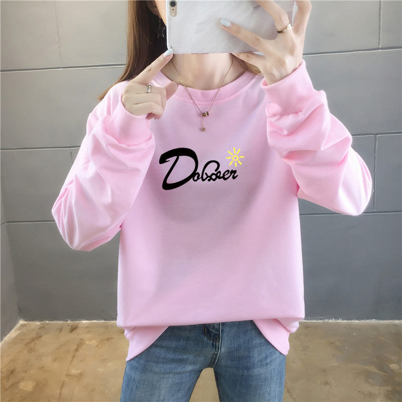 Women's Fashion Casual Letter Crew Neck Top