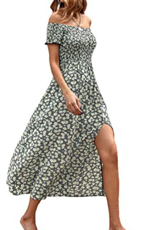 Women's Fashion Casual Bohemian Floral Print Dress