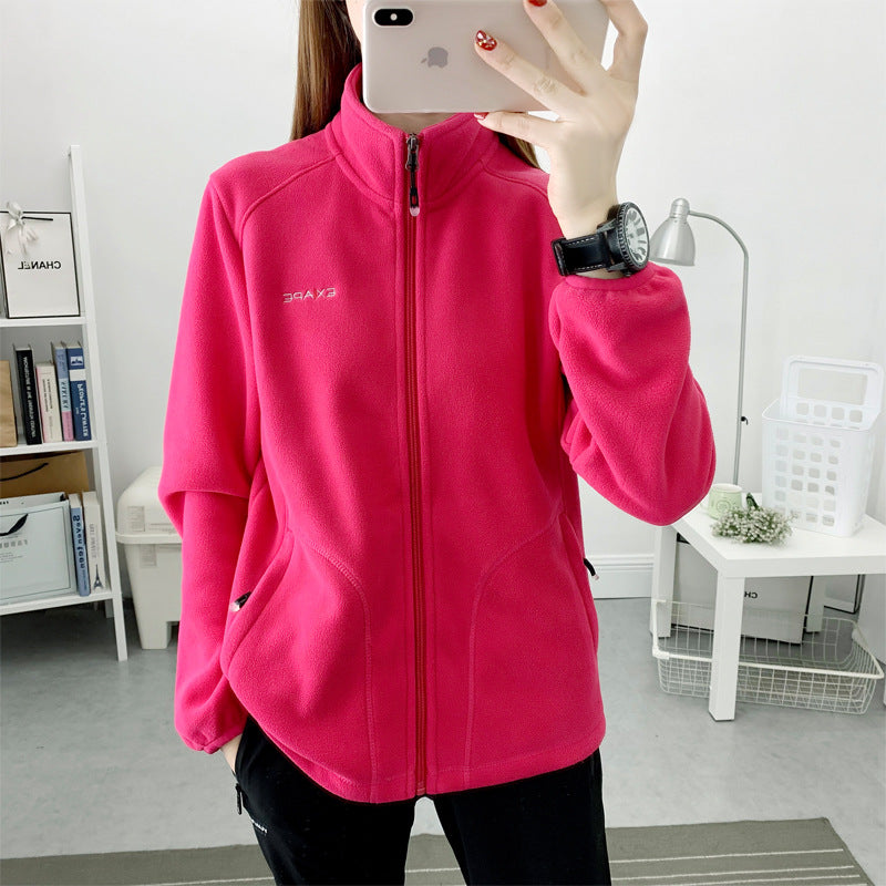 Men's And Women's Fashion Casual Thickening Polar Fleece Shell Jacket