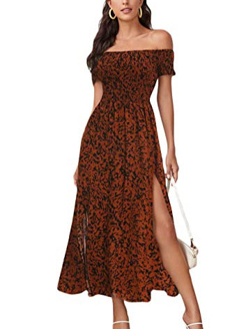 Women's Fashion Casual Bohemian Floral Print Dress