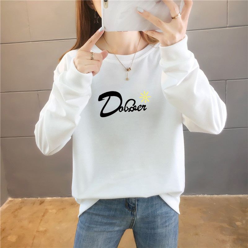 Women's Fashion Casual Letter Crew Neck Top