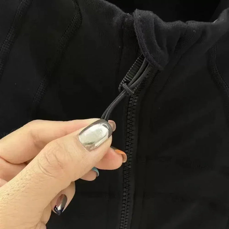 Women sport jacket fashion tight-fitting sportswear coat training running gym yoga solid color cardigan jacket