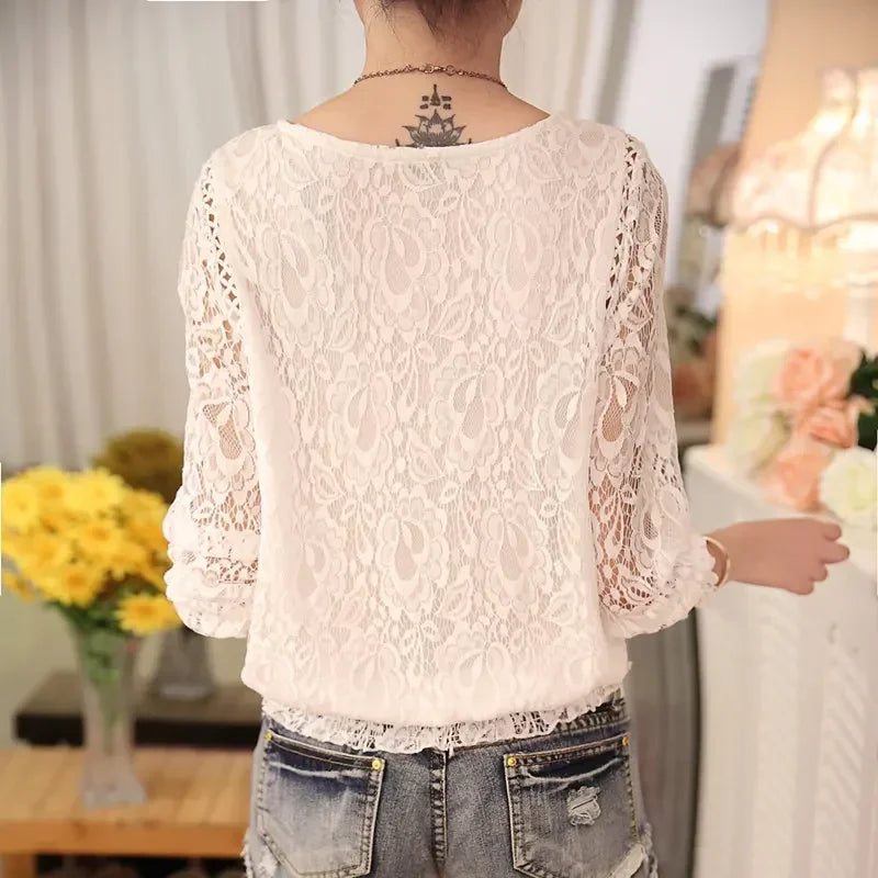 2024 New fashion Summer Ladies White Women Long Sleeve Chiffon shirt