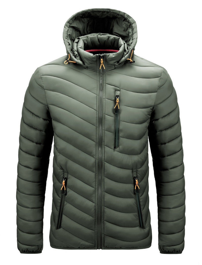 Men's Warm Jacket, Parkas, Casual Lightweight Cotton Padded Jacket.