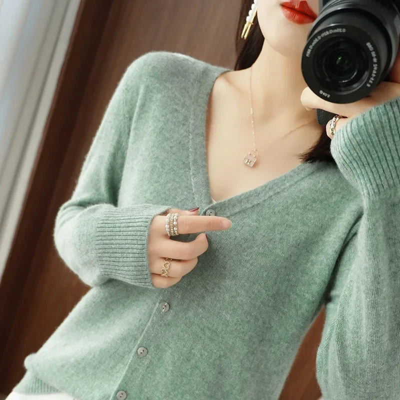 Women Cardigans 2025 Autumn Winter Single Breasted Knitwears Long Sleeve Warm Knit Cardigan Korean Fashion Spring casual Sweater