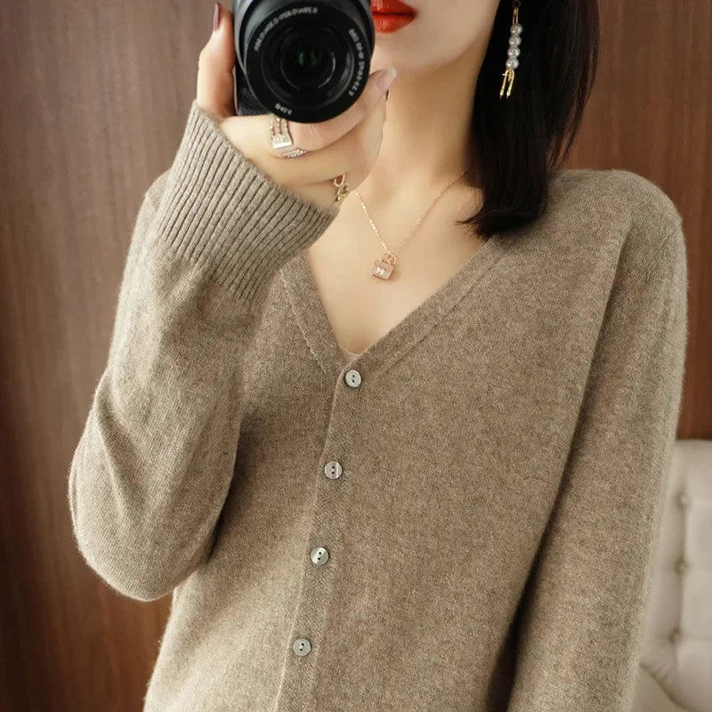 Women Cardigans 2025 Autumn Winter Single Breasted Knitwears Long Sleeve Warm Knit Cardigan Korean Fashion Spring casual Sweater