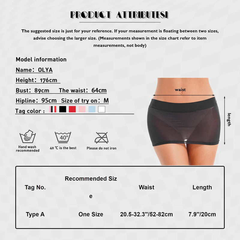 Womens Semi See-through Miniskirt Cover Ups Beachwear Solid Color Block Low Rise Sexy Pencil Mini Skirts Female Sexy Nightwear