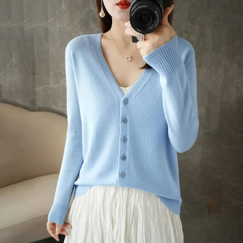 Women Cardigans 2025 Autumn Winter Single Breasted Knitwears Long Sleeve Warm Knit Cardigan Korean Fashion Spring casual Sweater