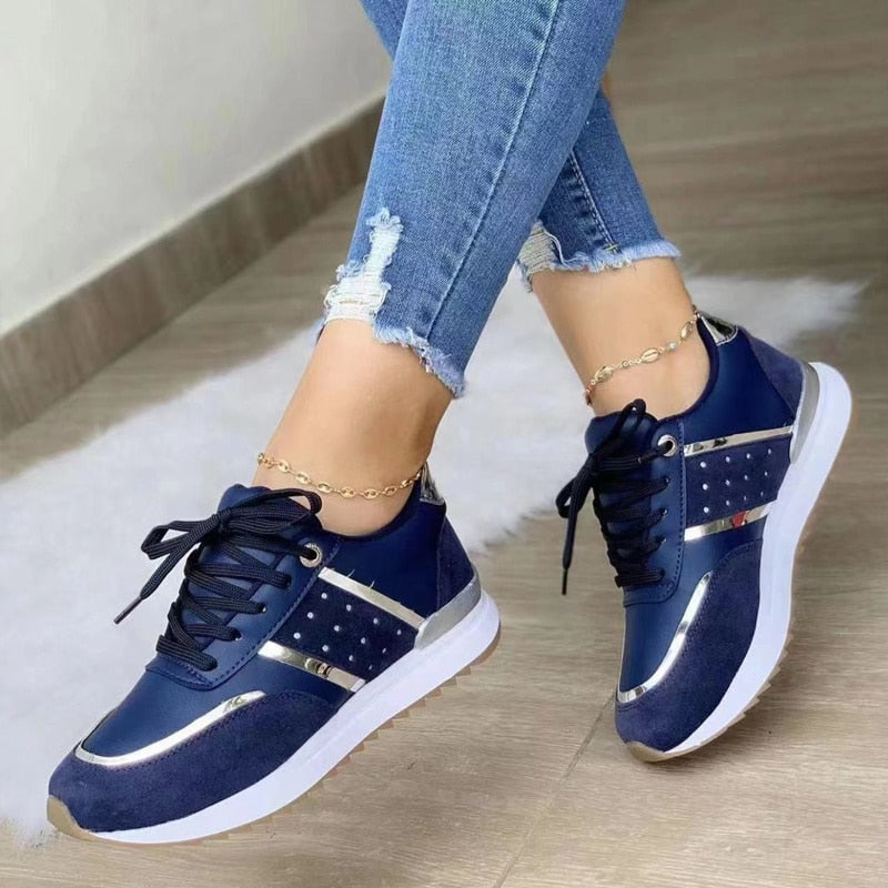 Sneakers Women Platform Shoes Leather Patchwork woman Casual shoes Sport Shoes Ladies Outdoor Running Vulcanized Shoes