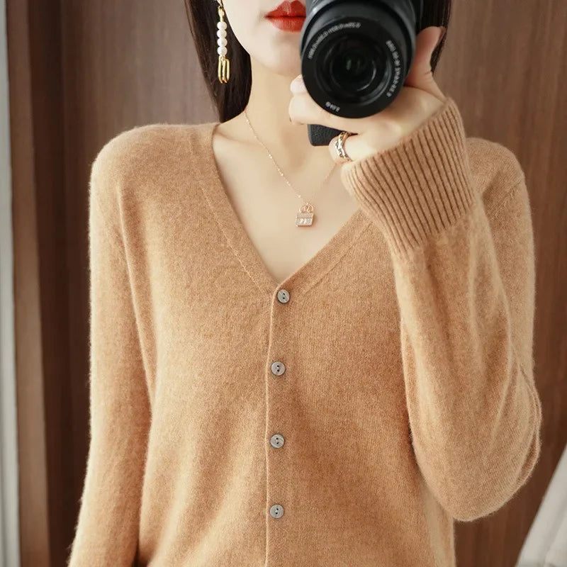 Women Cardigans 2025 Autumn Winter Single Breasted Knitwears Long Sleeve Warm Knit Cardigan Korean Fashion Spring casual Sweater