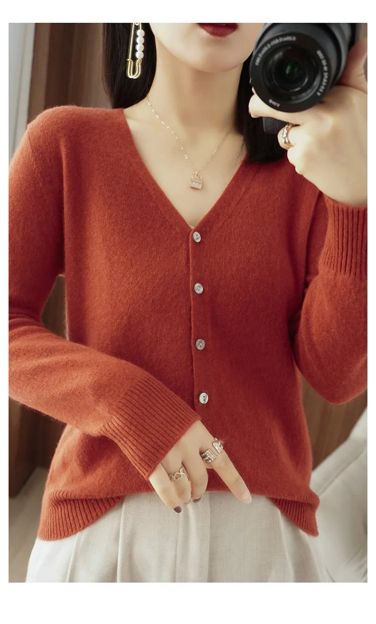 Women Cardigans 2025 Autumn Winter Single Breasted Knitwears Long Sleeve Warm Knit Cardigan Korean Fashion Spring casual Sweater