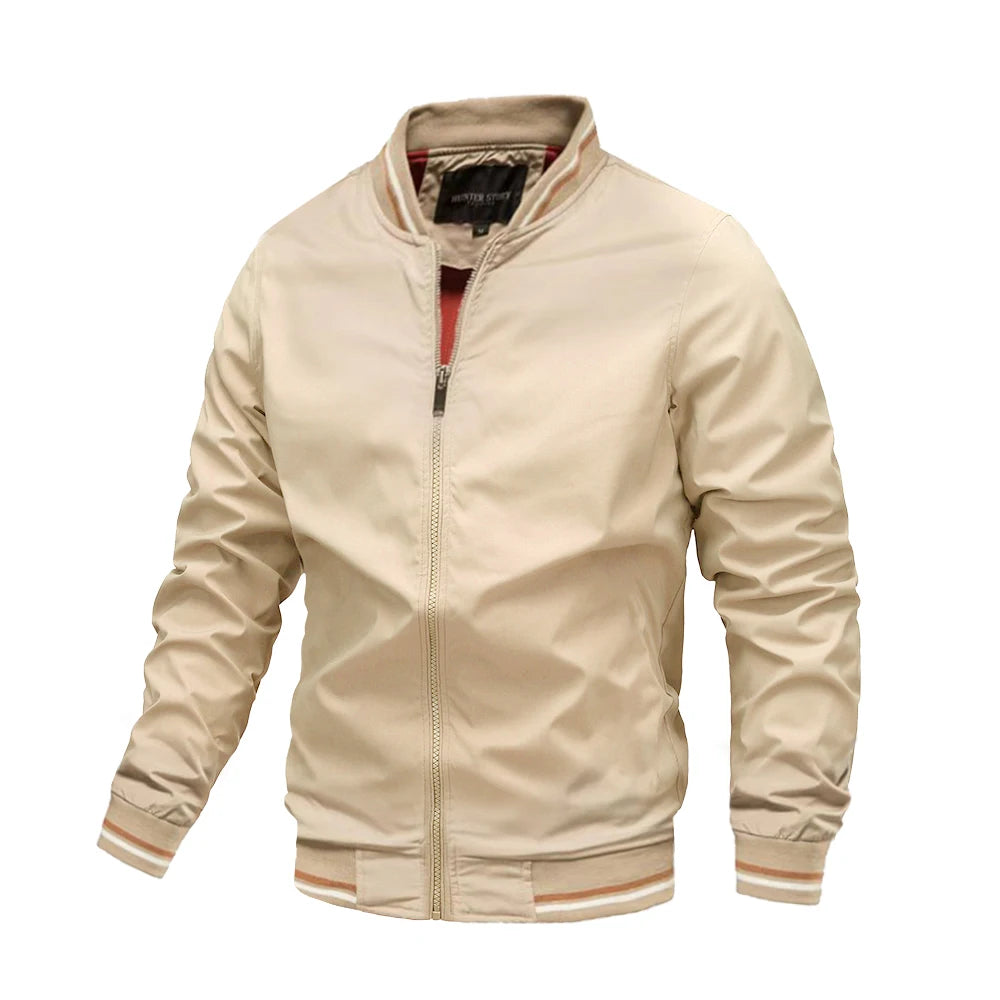 Spring Autumn Bomber Jacket Men Casual Windbreaker Jacket Coat Men High Quality Outwear Zipper Stand Collar Military Jacket Mens