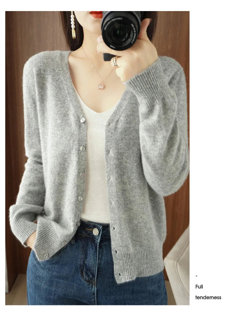 Women Cardigans 2025 Autumn Winter Single Breasted Knitwears Long Sleeve Warm Knit Cardigan Korean Fashion Spring casual Sweater