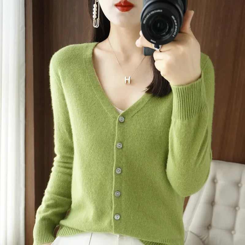 Women Cardigans 2025 Autumn Winter Single Breasted Knitwears Long Sleeve Warm Knit Cardigan Korean Fashion Spring casual Sweater