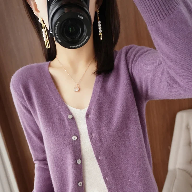 Women Cardigans 2025 Autumn Winter Single Breasted Knitwears Long Sleeve Warm Knit Cardigan Korean Fashion Spring casual Sweater