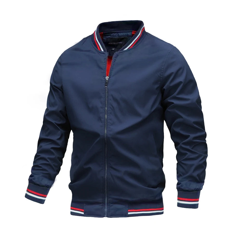 Spring Autumn Bomber Jacket Men Casual Windbreaker Jacket Coat Men High Quality Outwear Zipper Stand Collar Military Jacket Mens