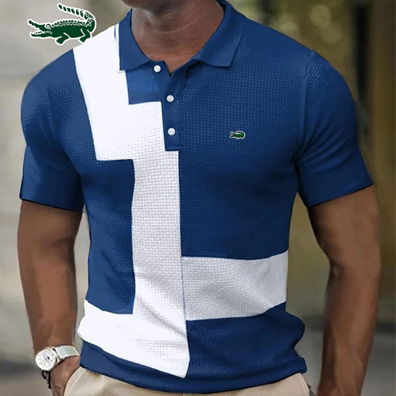 Men's Polo Shirt Short Sleeve Slim Figure Breathable Work Polo Shirt.