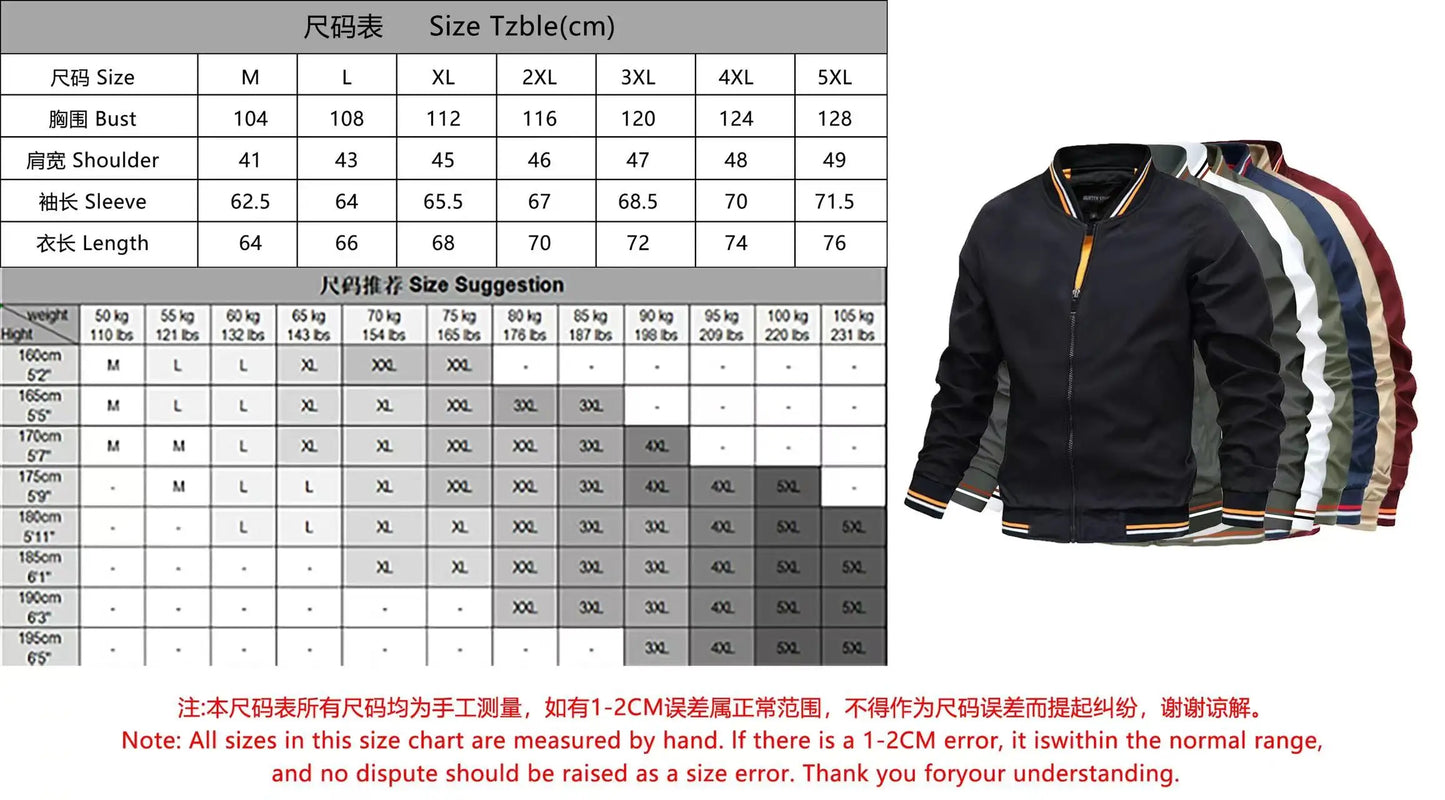Spring Autumn Bomber Jacket Men Casual Windbreaker Jacket Coat Men High Quality Outwear Zipper Stand Collar Military Jacket Mens