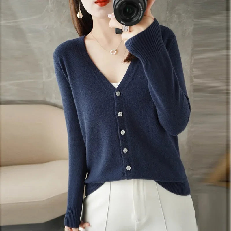Women Cardigans 2025 Autumn Winter Single Breasted Knitwears Long Sleeve Warm Knit Cardigan Korean Fashion Spring casual Sweater