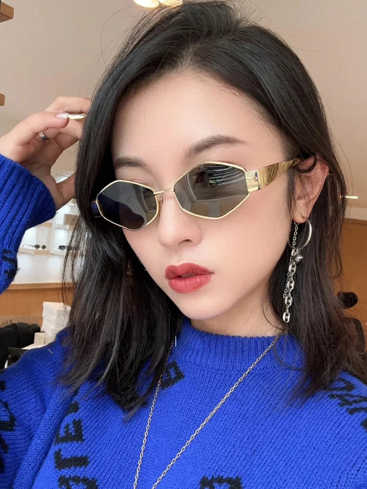 2024 New Fashion Sunglasses Women And Men UV400 Polygon Sunglass Brand Designer Eyewear Retro Sun Glasses With Box