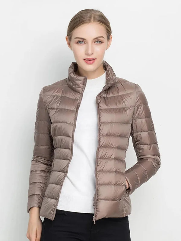 Women's Winter Coat 2023 New Ultra Light White Duck Down slim fit jacket.