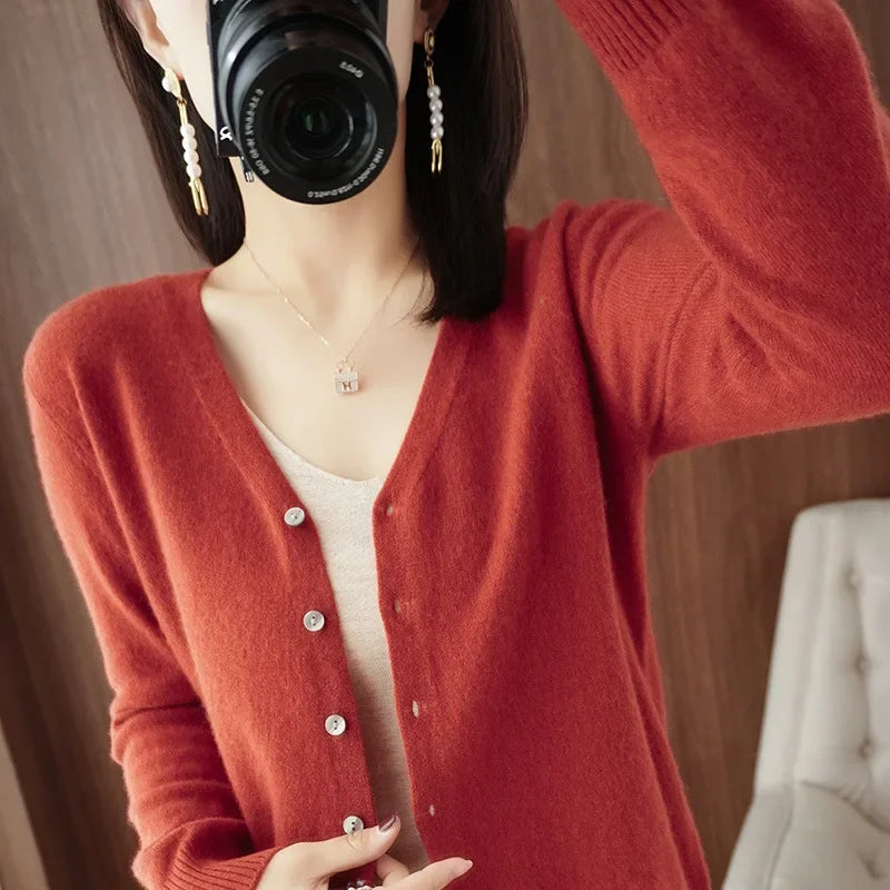 Women Cardigans 2025 Autumn Winter Single Breasted Knitwears Long Sleeve Warm Knit Cardigan Korean Fashion Spring casual Sweater