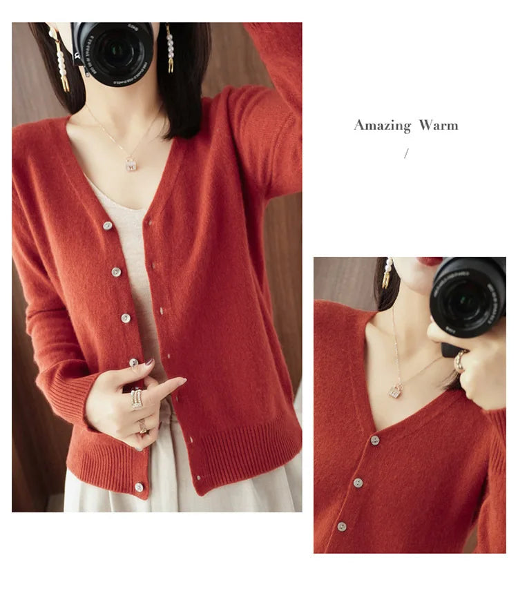 Women Cardigans 2025 Autumn Winter Single Breasted Knitwears Long Sleeve Warm Knit Cardigan Korean Fashion Spring casual Sweater