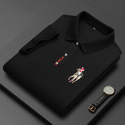 Men's Cotton Embroidered Business Short Sleeve POLO Shirt