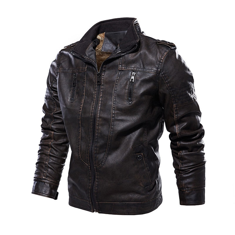 Mens Leather Jackets 2023 Winter New Casual Motorcycle PU Jacket Biker Leather Coats European Windbreaker Genuine Leather Jacket