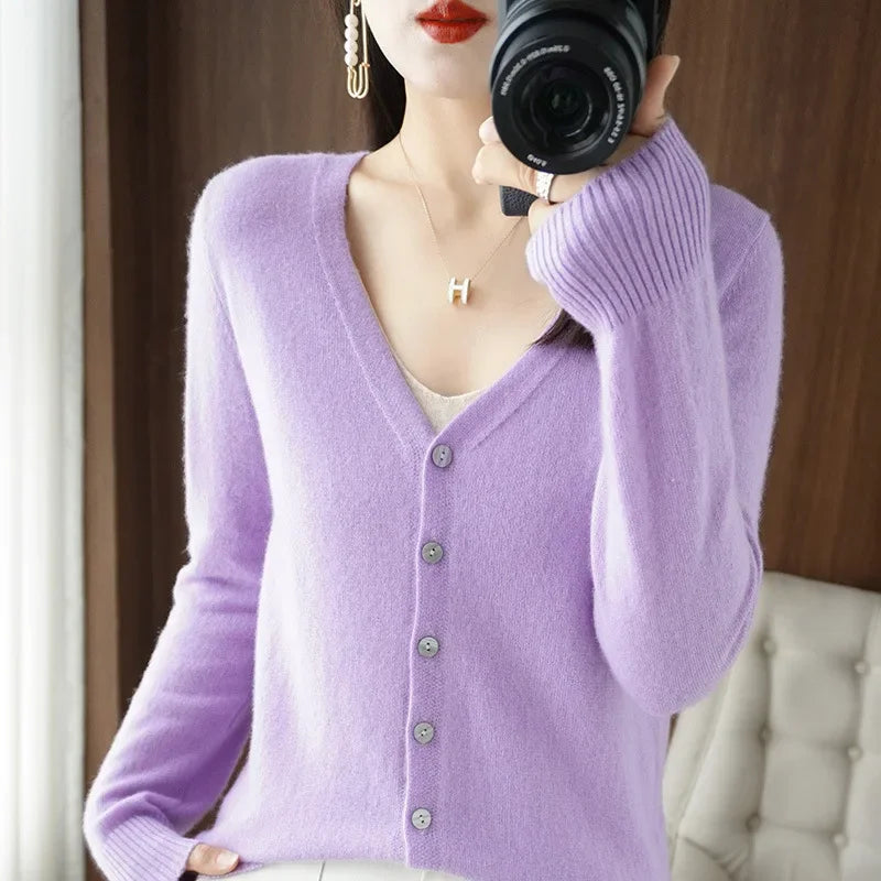 Women Cardigans 2025 Autumn Winter Single Breasted Knitwears Long Sleeve Warm Knit Cardigan Korean Fashion Spring casual Sweater