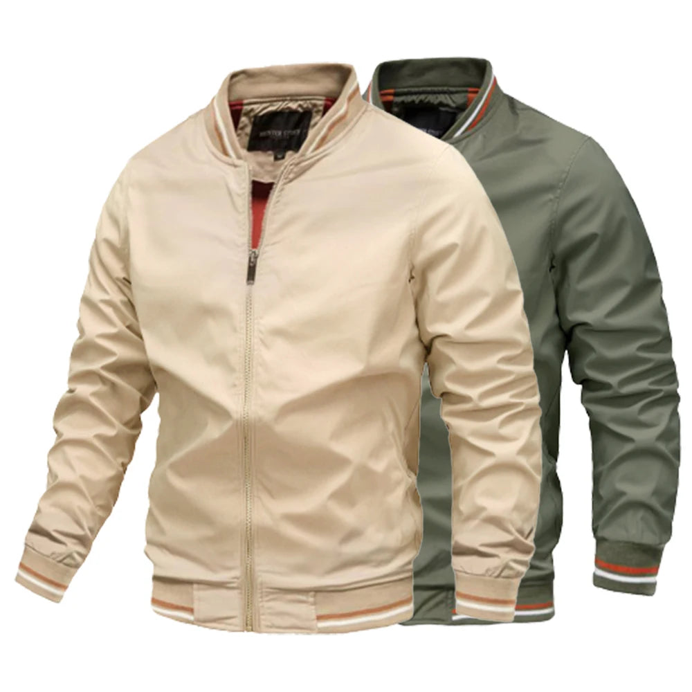 Spring Autumn Bomber Jacket Men Casual Windbreaker Jacket Coat Men High Quality Outwear Zipper Stand Collar Military Jacket Mens