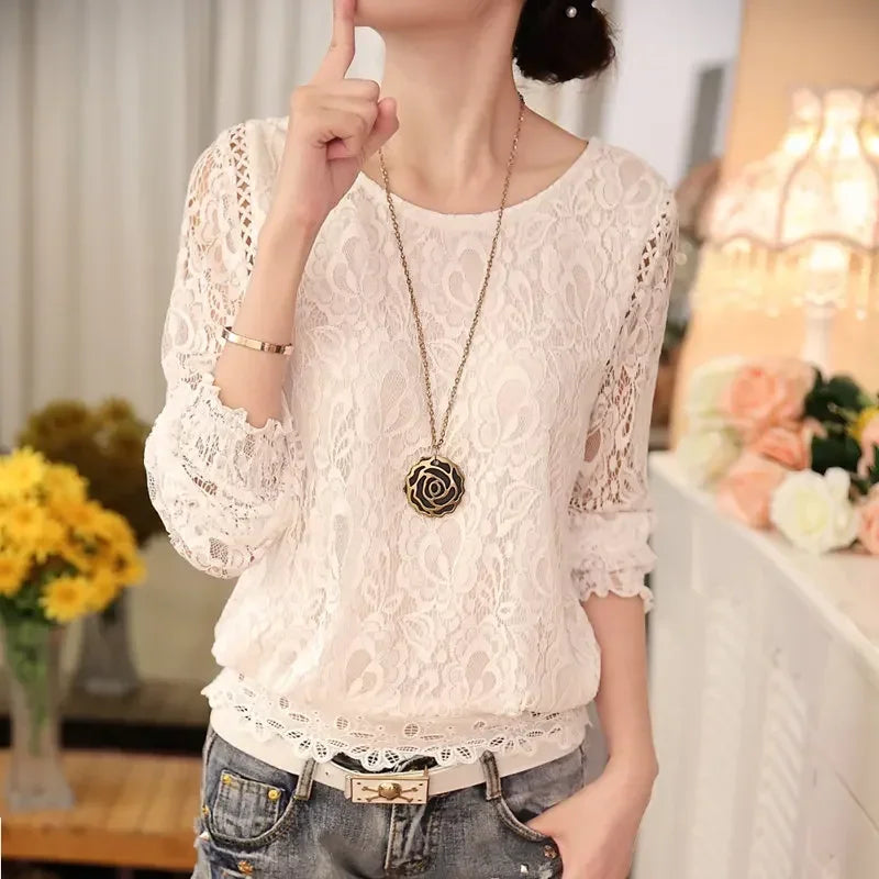 2024 New fashion Summer Ladies White Women Long Sleeve Chiffon shirt