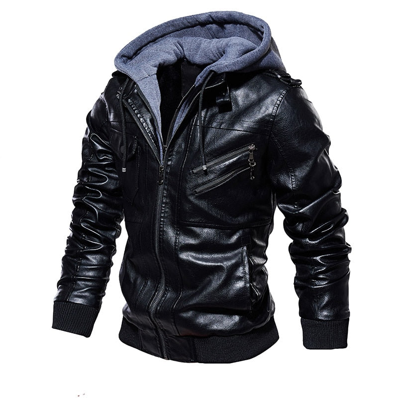 Men's New Casual Leather jacket. European Windbreaker. Genuine Leather Biker Jacket.